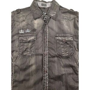 Roar Metallic Silver Shirt Jacket